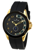 Porsamo Bleu Soho Luxury Men's Watch, Silicone Strap, Gold, Black 043BSOR
