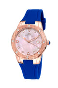Porsamo Bleu Linda Luxury Women's Watch, Silicone Strap, Rose, Blue 492CLIR
