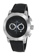 Porsamo Bleu Finley Luxury Chronograph Men's Watch, Silicone Strap, Silver, Black 401BFIR
