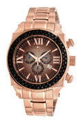 Porsamo Bleu Milan G Noir Luxury Chronograph Men's Stainless Steel Watch, Rose, Black 073DMIS