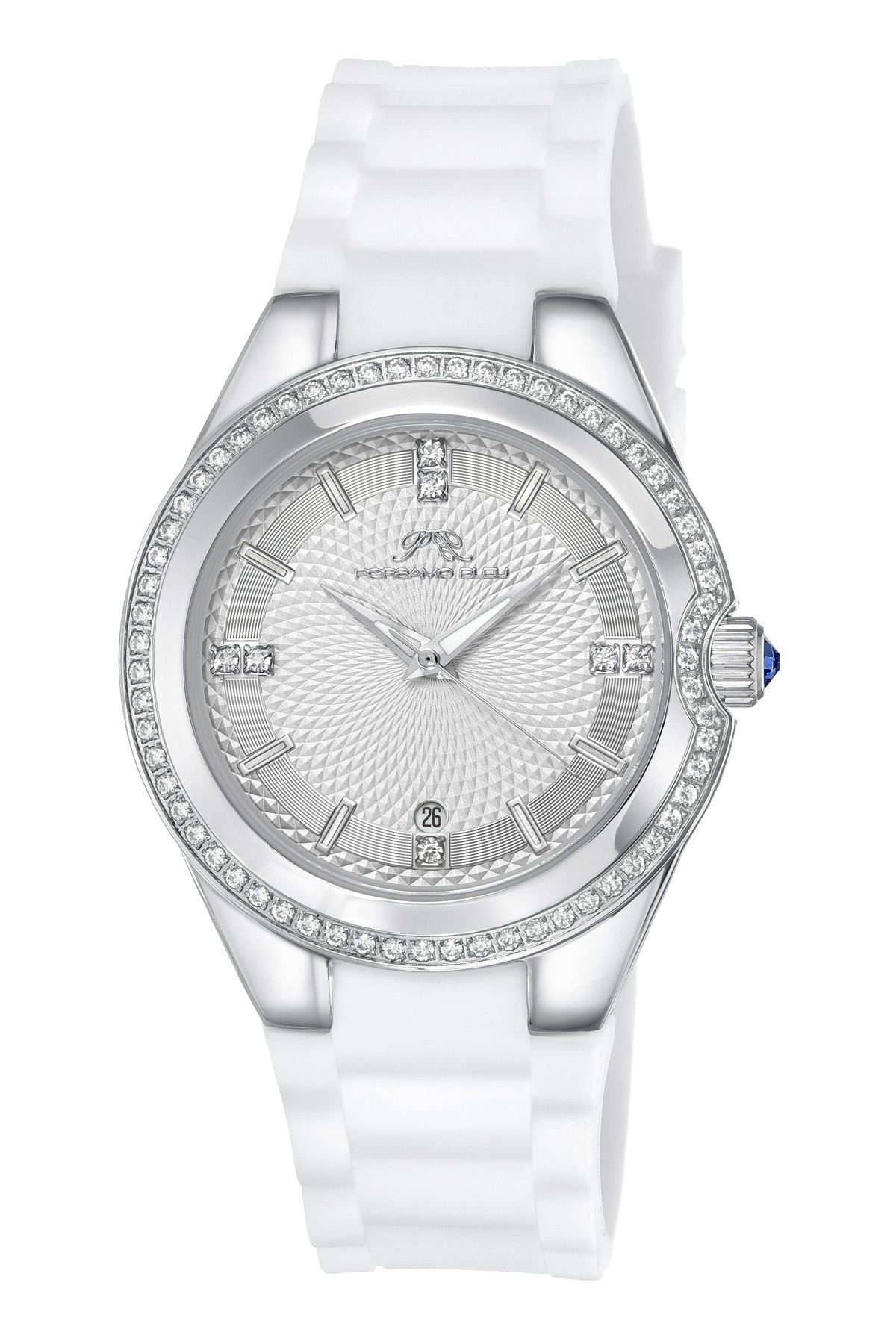 Porsamo Bleu Guilia Luxury Women's Stainless Steel Watch, Interchangeable Bands, Silver, White 1121AGUS