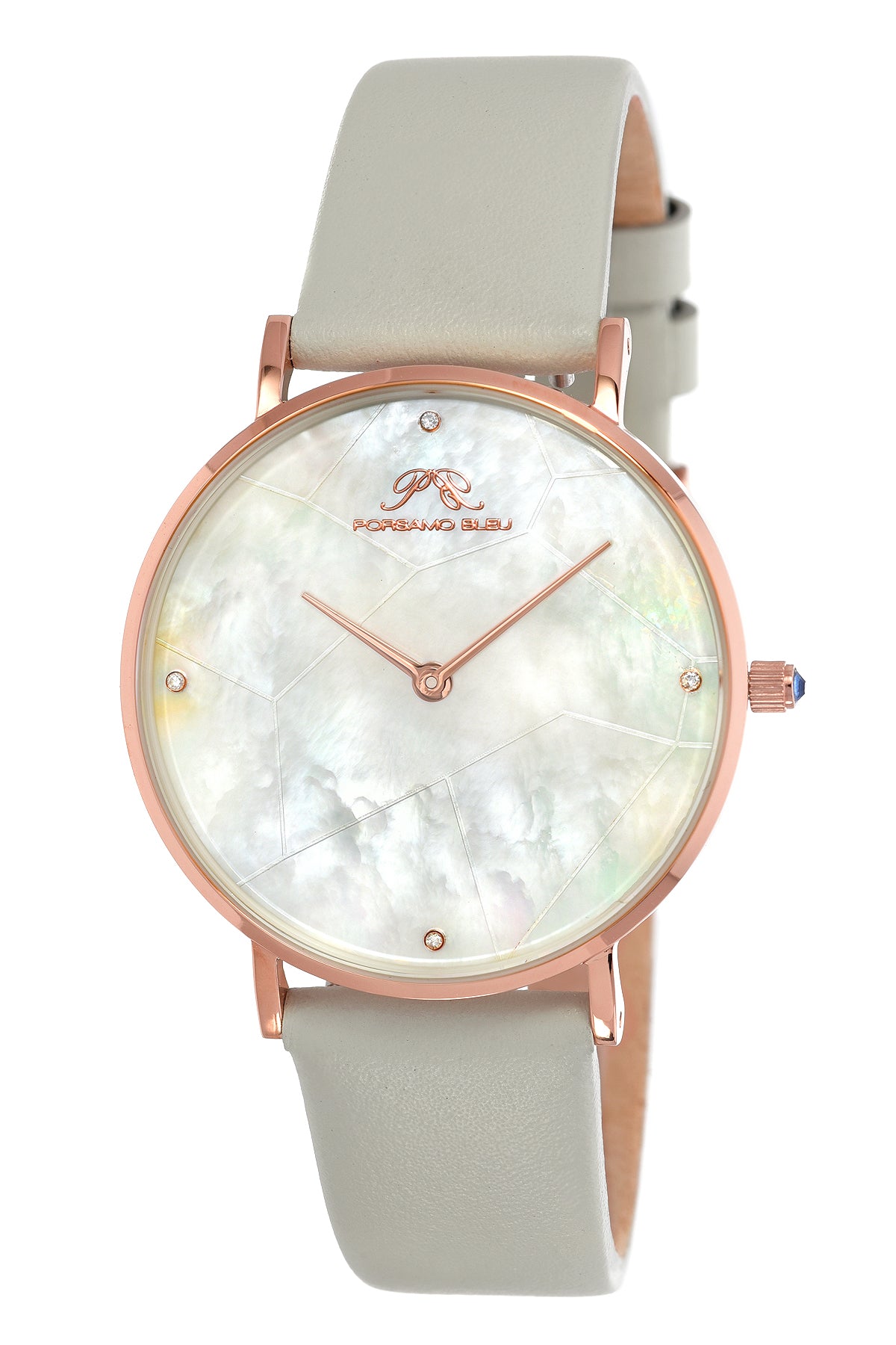 Porsamo Bleu Paloma Luxury Diamond Women's Watch, Interchangeable Bands, Rose, White, Grey 851CPAS