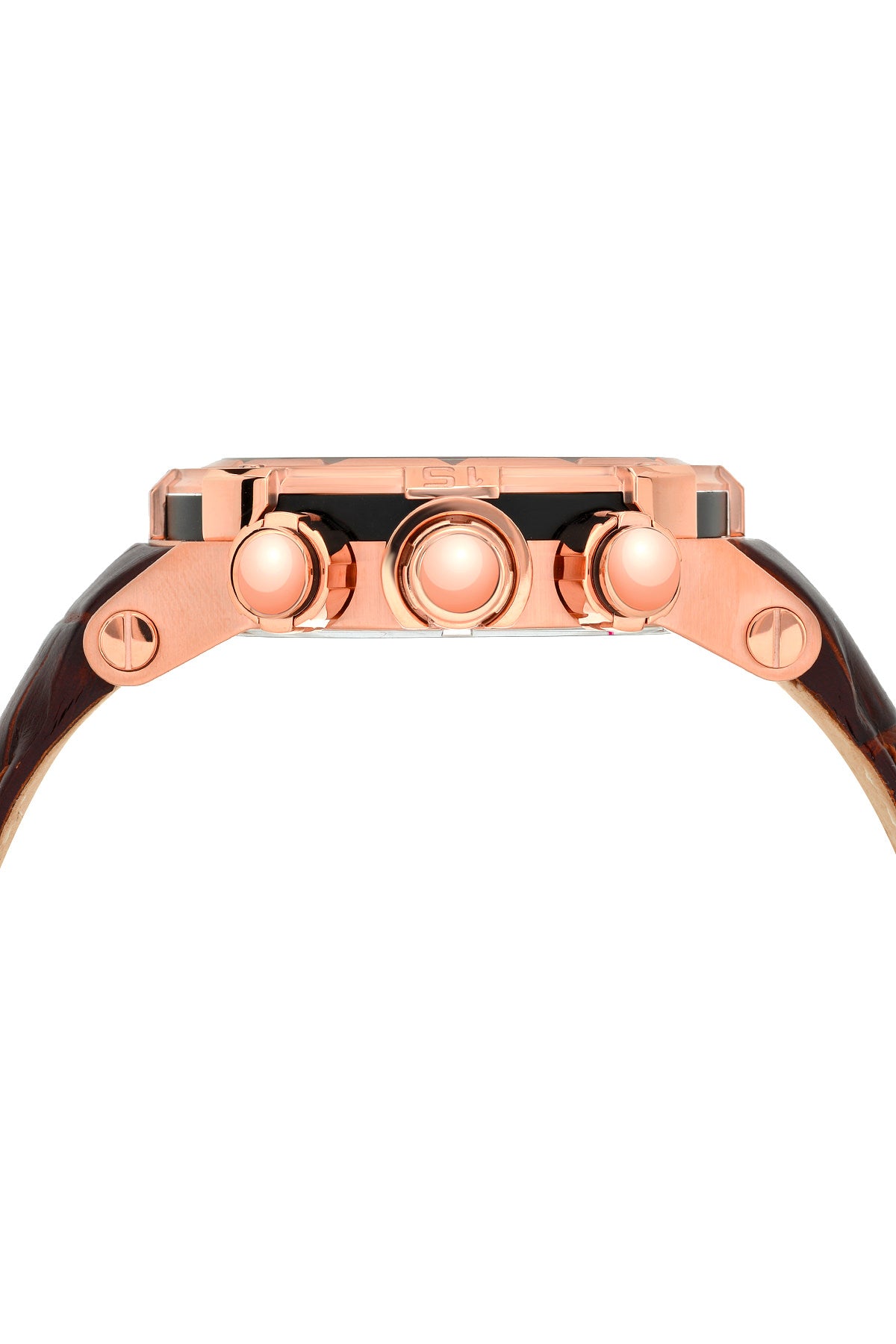 Porsamo Bleu Antonio luxury chronograph men's watch, genuine leather band, rose, brown 611CANL