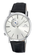 Porsamo Bleu Parker Luxury Men's Watch, Genuine Leather Band, Silver, Black 831APAL
