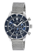 Porsamo Bleu Brandon Luxury Chronograph Men's Stainless Steel Watch, Silver, Blue 1011CBRS