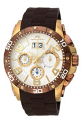 Porsamo Bleu Francoise Luxury Chronograph Men's Silicone Watch, Gold, Brown 245BFRR