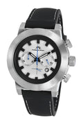 Porsamo Bleu Finley Luxury Chronograph Men's Watch, Silicone Strap, Silver, Black, White 401AFIR