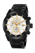 Porsamo Bleu Enzo Luxury Chronograph Men's Stainless Steel Watch, Black 451DENS