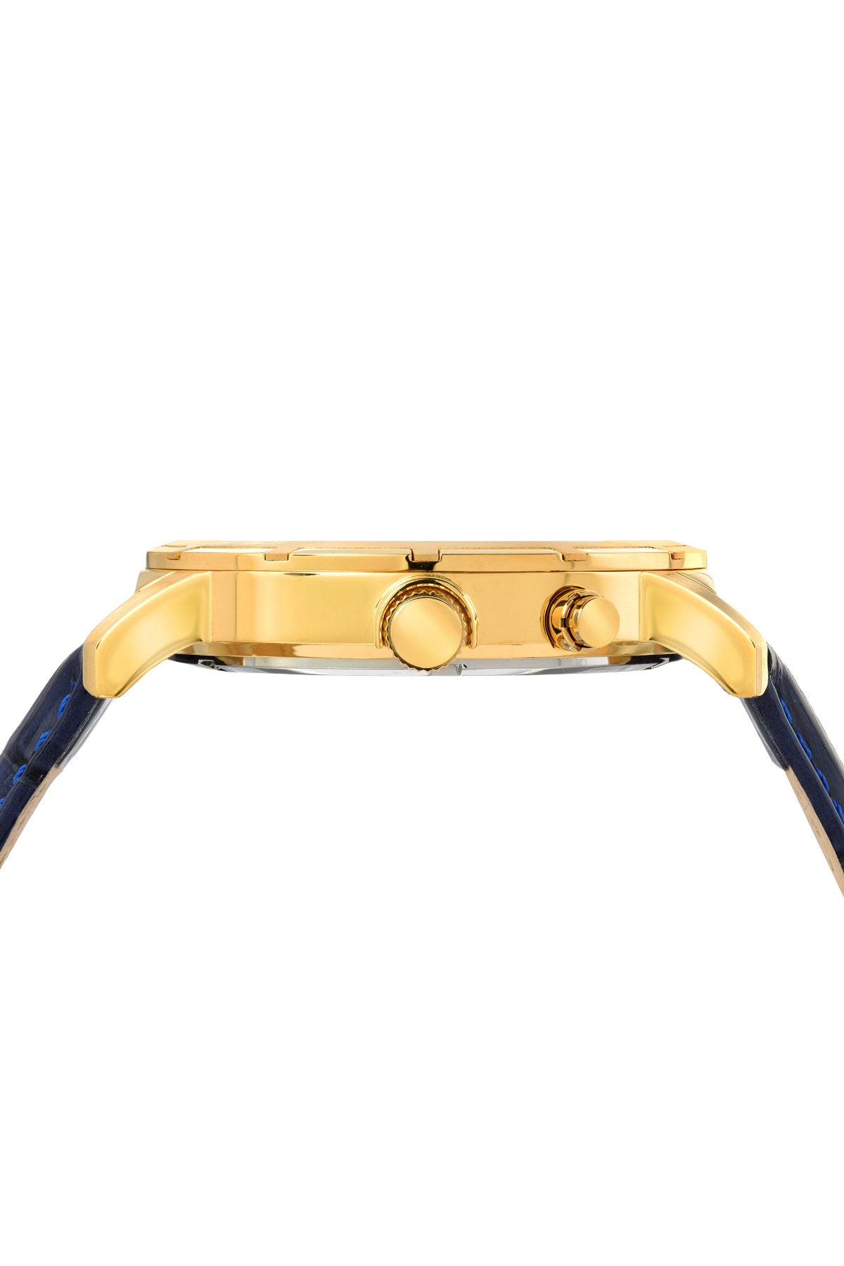 Porsamo Bleu NYC Moon Luxury Men's Watch, Genuine Leather Band, Gold, Blue 058BNYL