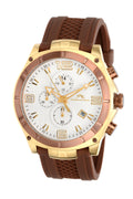 Porsamo Bleu Ethan Luxury Chronograph Men's Watch, Silicone Strap, Rose, Gold, Brown 411BETR