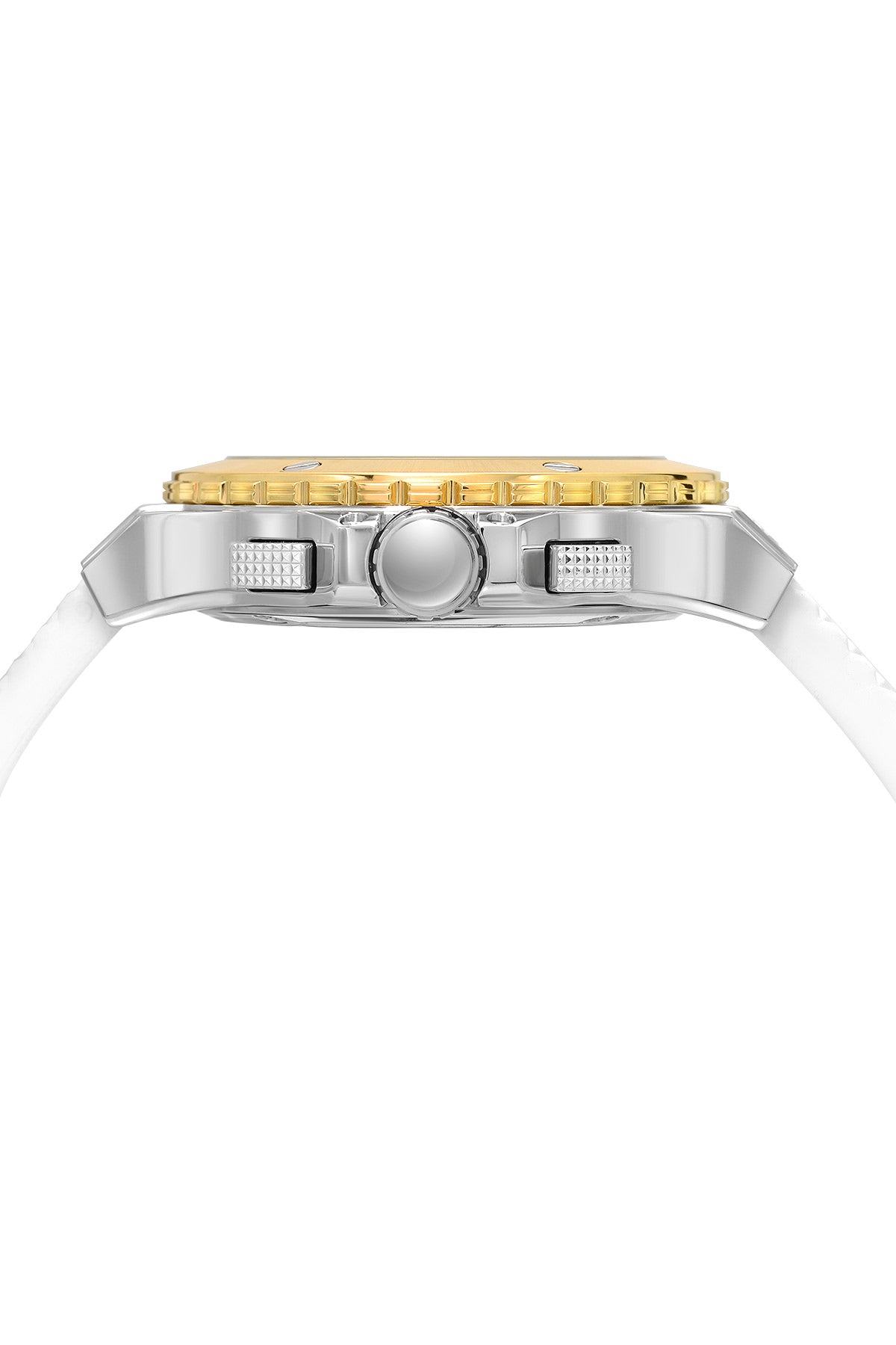 Porsamo Bleu Marcus Luxury Chronograph Men's Watch, Silicone Strap, Gold, White 653BMAR
