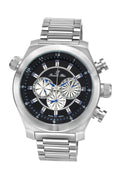 Porsamo Bleu Sydney Luxury Men's Stainless Steel Watch, Silver, Black 163ASYS