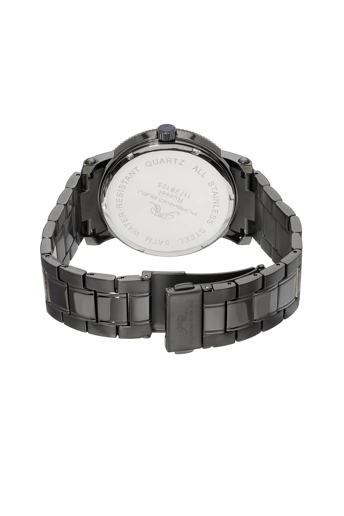 Porsamo Bleu Russel Luxury Multi Function Men's Stainless Steel Watch, Silver,Rose, Grey 1172BRUS