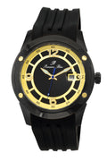Porsamo Bleu Tokyo Luxury Automatic Men's Watch, Silicone Strap, Gold, Black 172BTOR
