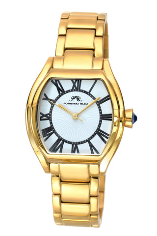 Porsamo Bleu Isabel luxury women's stainless steel watch, gold, white 182BISS
