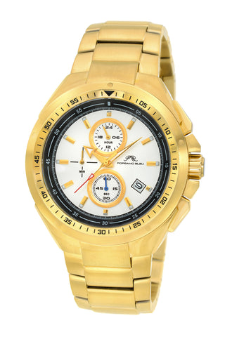 Porsamo Bleu Damien luxury chronograph men's stainless steel watch, gold 311BDAS