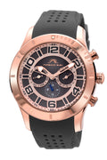 Porsamo Bleu Etienne Luxury Men's Watch, Silicone Strap, Rose, Silver 213AETR