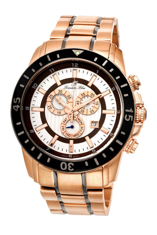 Porsamo Bleu Grand Prix G luxury chronograph men's stainless steel watch, rose, black 083CGPS
