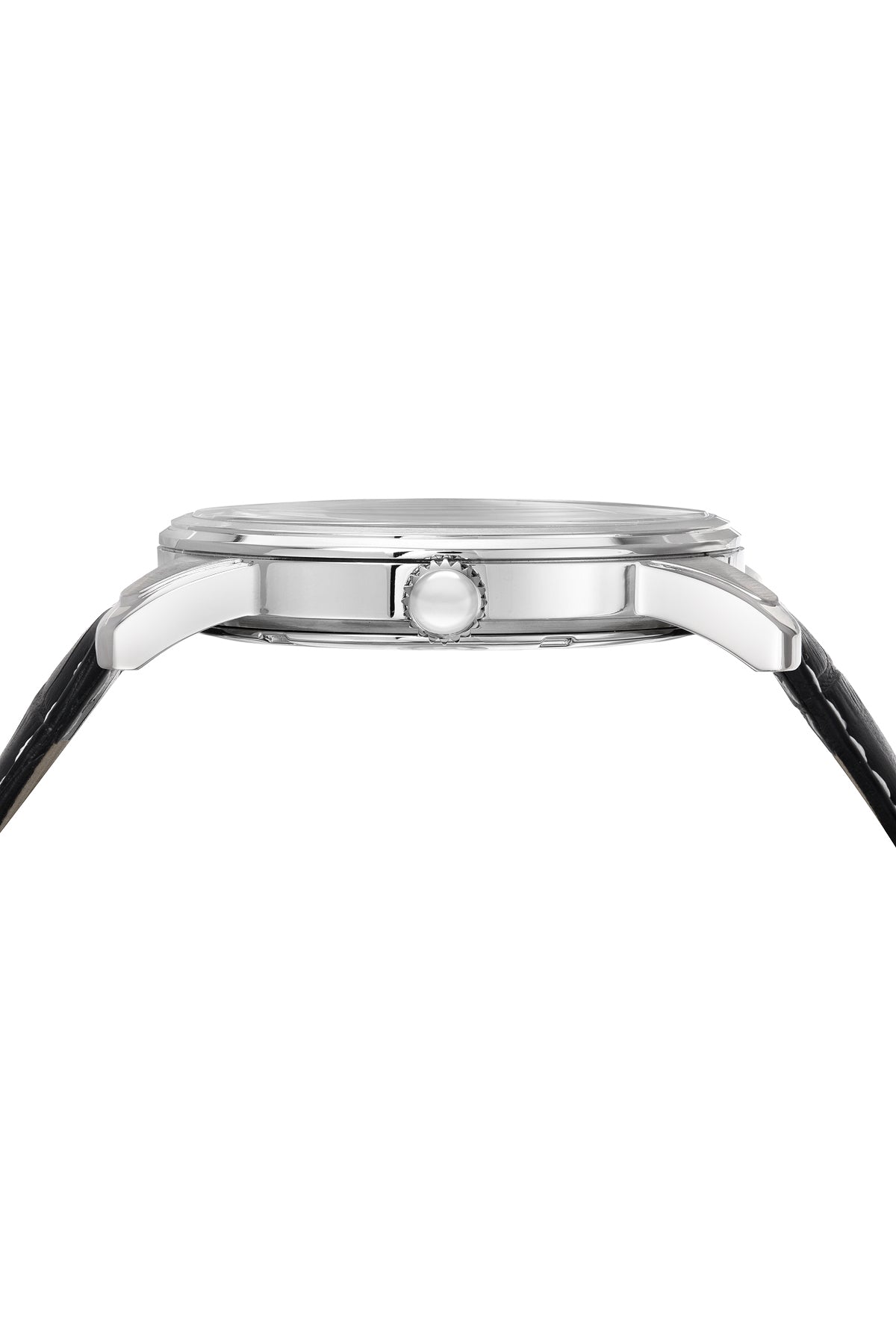 Porsamo Bleu Benedict Luxury Two Movements Men's Genuine Leather Band Watch, Silver, Grey 1161BBEL