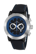 Porsamo Bleu Finley Luxury Chronograph Men's Watch, Silicone Strap, Silver, Black, Blue 402DFIR