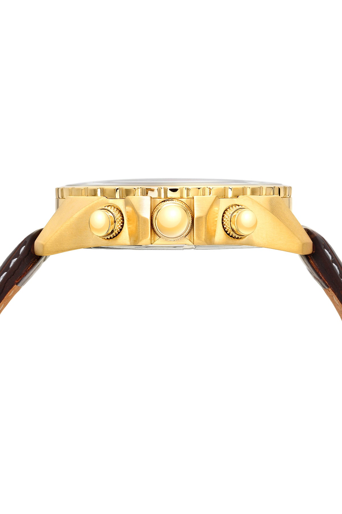Porsamo Bleu Martin luxury  chronograph men's watch, genuine leather band, gold, brown 351BMAL