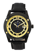 Porsamo Bleu Tokyo Luxury Automatic Men's Watch, Genuine Leather Band, Gold, Black 175ATOL
