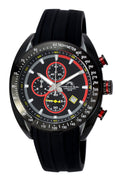 Porsamo Bleu Julien Luxury  Chronograph Men's Watch, Silicone Strap, Black, Red 275AJUS