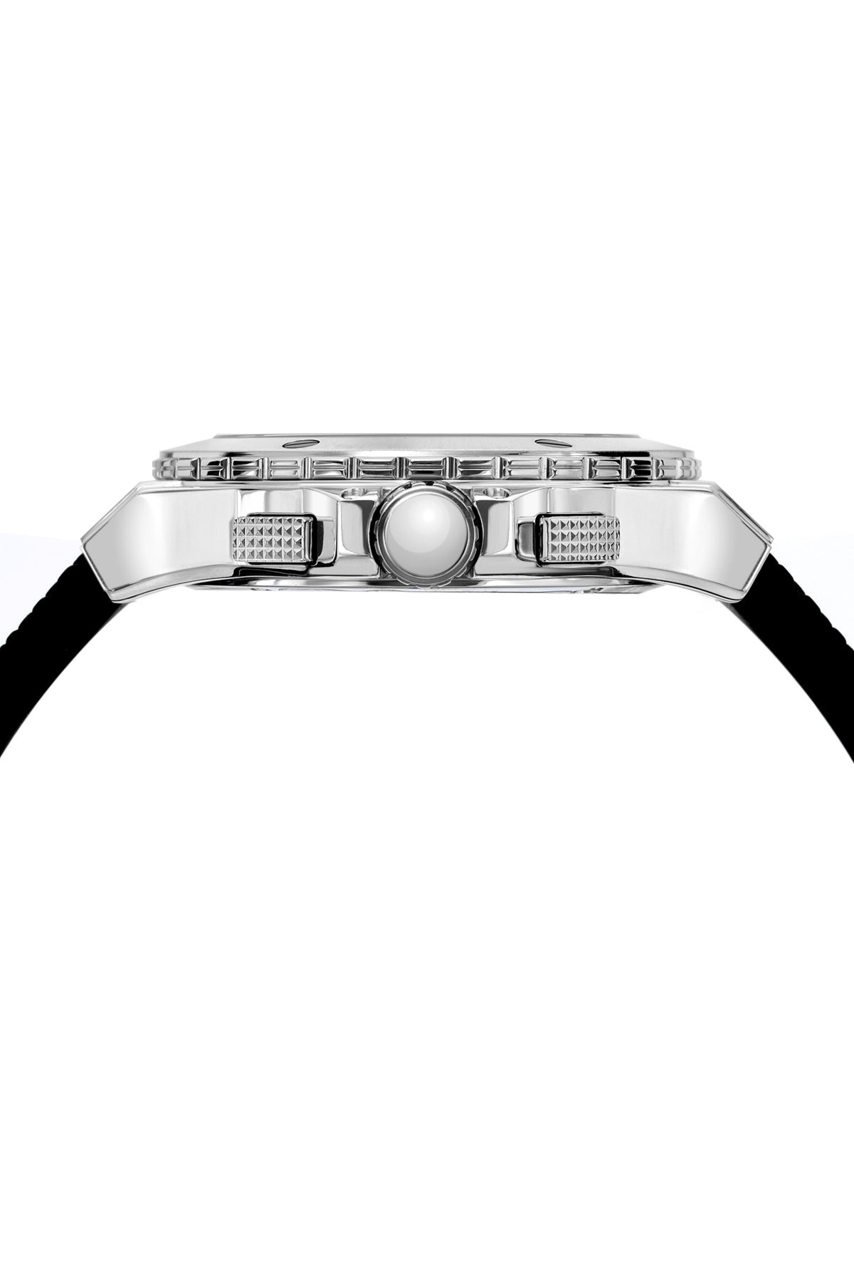 Porsamo Bleu Marcus Luxury Chronograph Men's Watch, Silicone Strap, Silver, Black, White 651AMAR