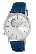 Porsamo Bleu Parker Luxury Men's Watch, Genuine Leather Band, Silver, Blue 831CPAL