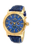 Porsamo Bleu NYC Moon luxury men's watch, genuine leather band, gold, blue 058BNYL