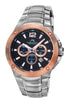 Porsamo Bleu Pierre luxury chronograph men's stainless steel watch, silver, rose, black 252CPIS