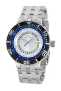 Porsamo Bleu Sebastian Luxury Men's Stainless Steel Watch, Silver, Black, Blue 462ASES
