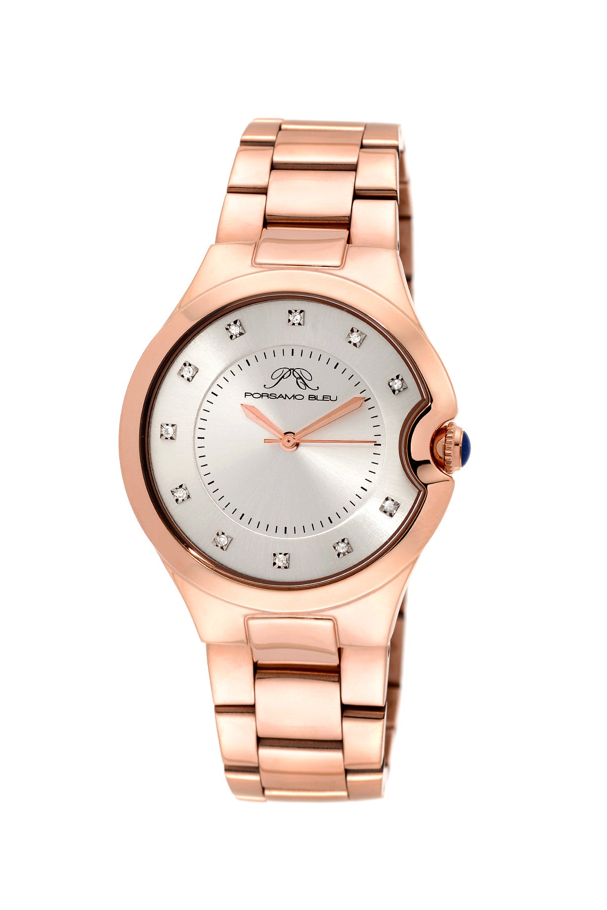 Porsamo Bleu Emilia luxury diamond women's stainless steel watch, rose 821CEMS