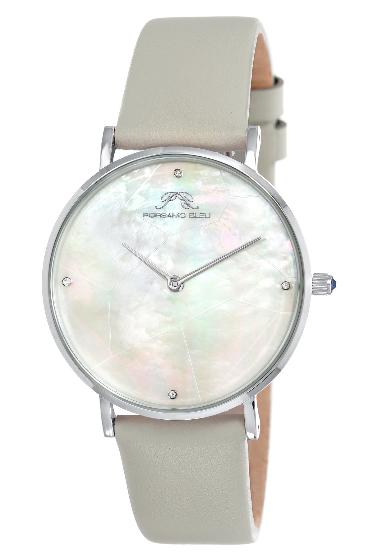 Porsamo Bleu Paloma Luxury Diamond Women's Watch, Interchangeable Bands, Silver, White, Grey 851APAS