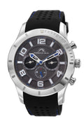 Porsamo Bleu Etienne Luxury Men's Watch, Silicone Strap, Silver, Black 212CETR