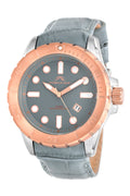 Porsamo Bleu Tommy Luxury Men's Watch, Genuine Leather Band, Rose, Grey 633ATOL