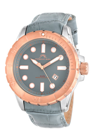Porsamo Bleu Tommy luxury men's watch, genuine leather band, rose, grey 633ATOL