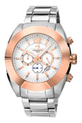 Porsamo Bleu Pascal Luxury Chronograph Men's Stainless Steel Watch, Silver, Rose 261APAS