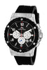Porsamo Bleu Marcus Luxury Chronograph Men's Watch, Silicone Strap, Silver, Black 651BMAR
