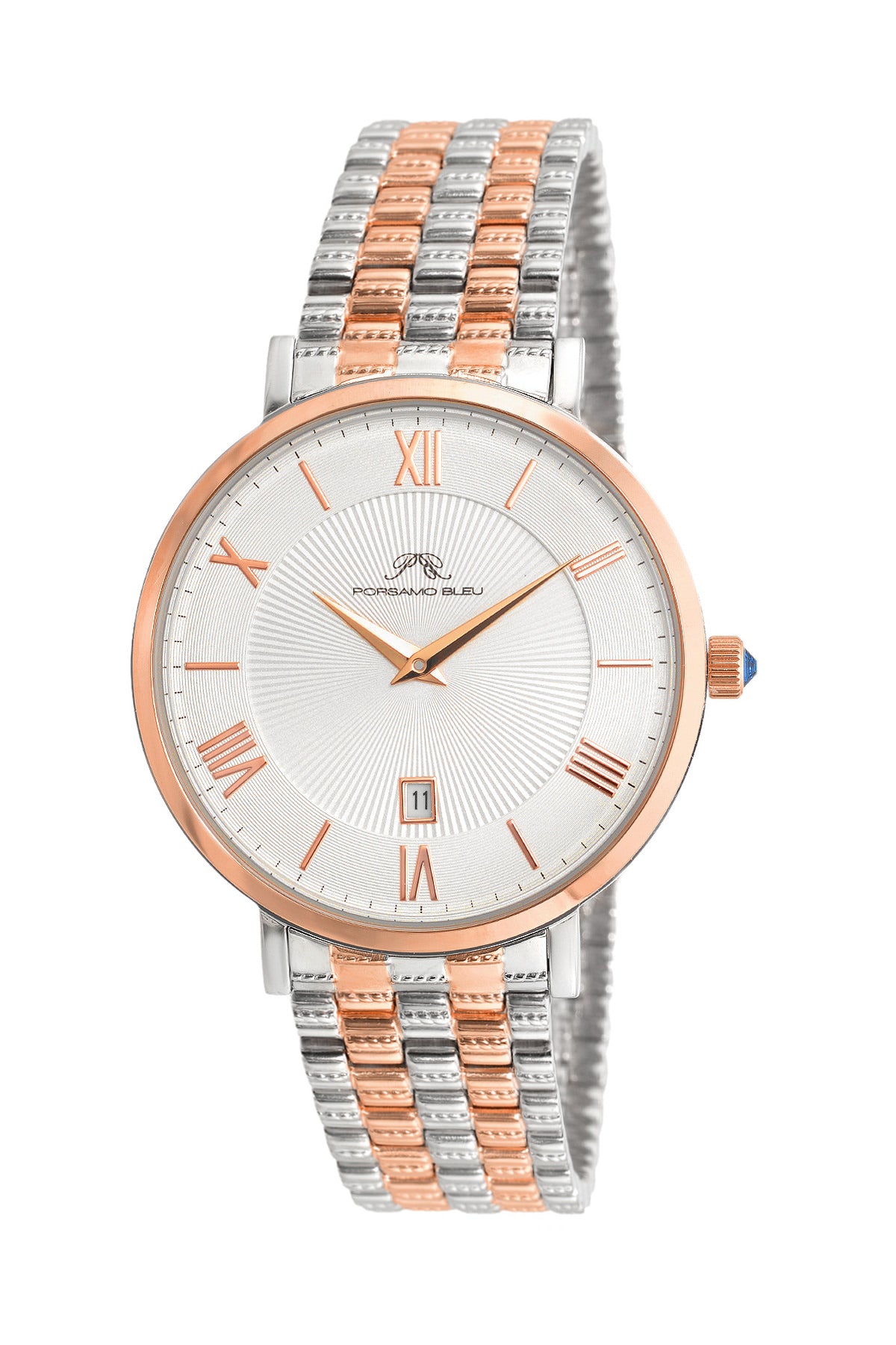Porsamo Bleu Antonia luxury slim women's stainless steel watch, silver, rose 432BANS