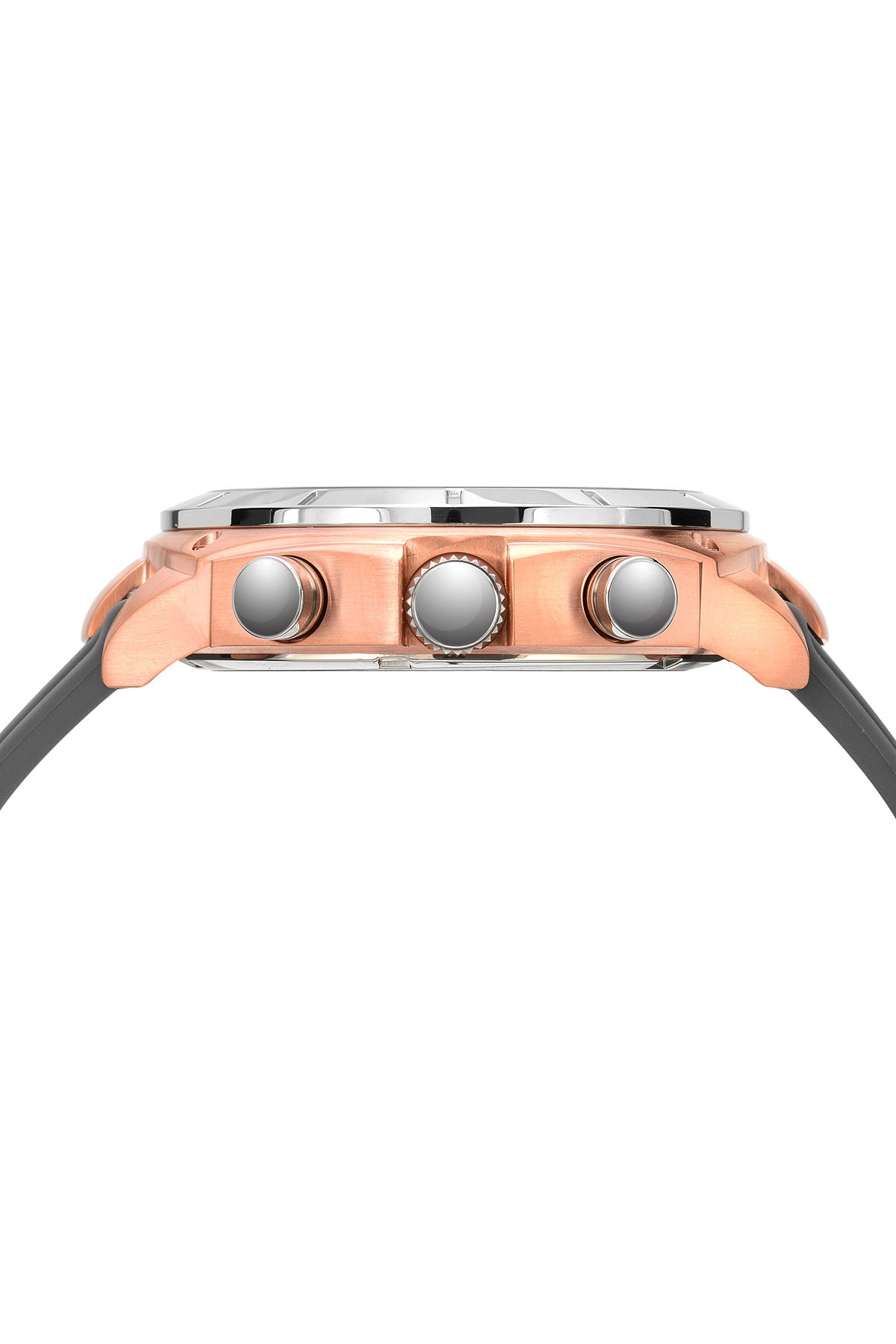 Porsamo Bleu Ethan Luxury Chronograph Men's Watch, Silicone Strap, Rose, Grey 411CETR