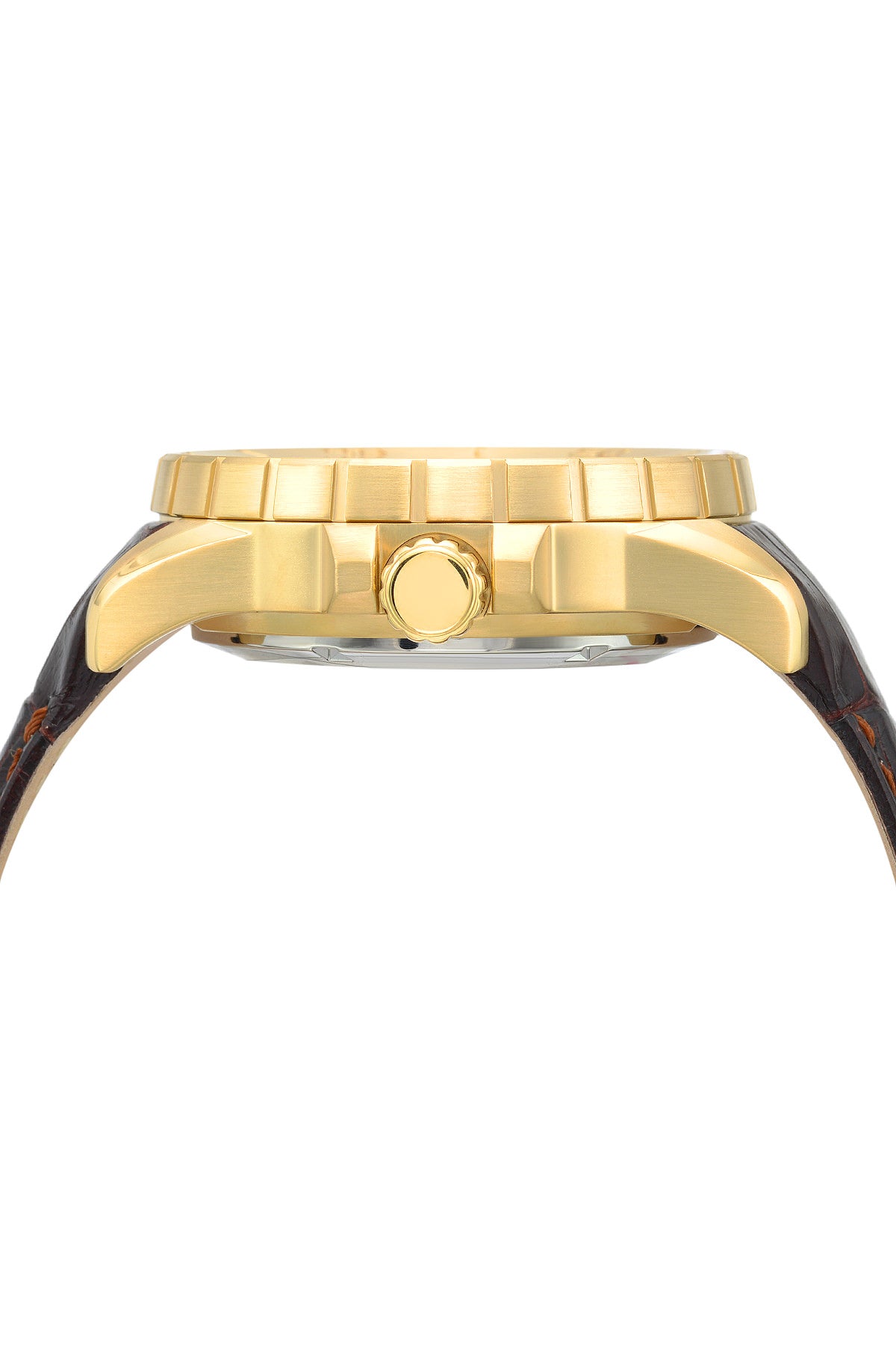 Porsamo Bleu Tommy Luxury Men's Watch, Genuine Leather Band, Gold, Brown 632ATOL