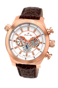 Porsamo Bleu Sydney Luxury Men's Watch, Genuine Leather Band, Rose, Brown 161CSYL