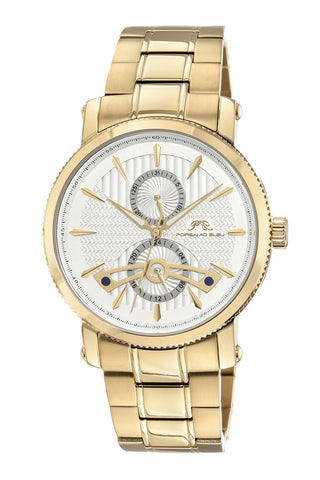 Porsamo Bleu Russel Luxury Multi Function Men's Stainless Steel Watch, Silver, Gold 1172ARUS