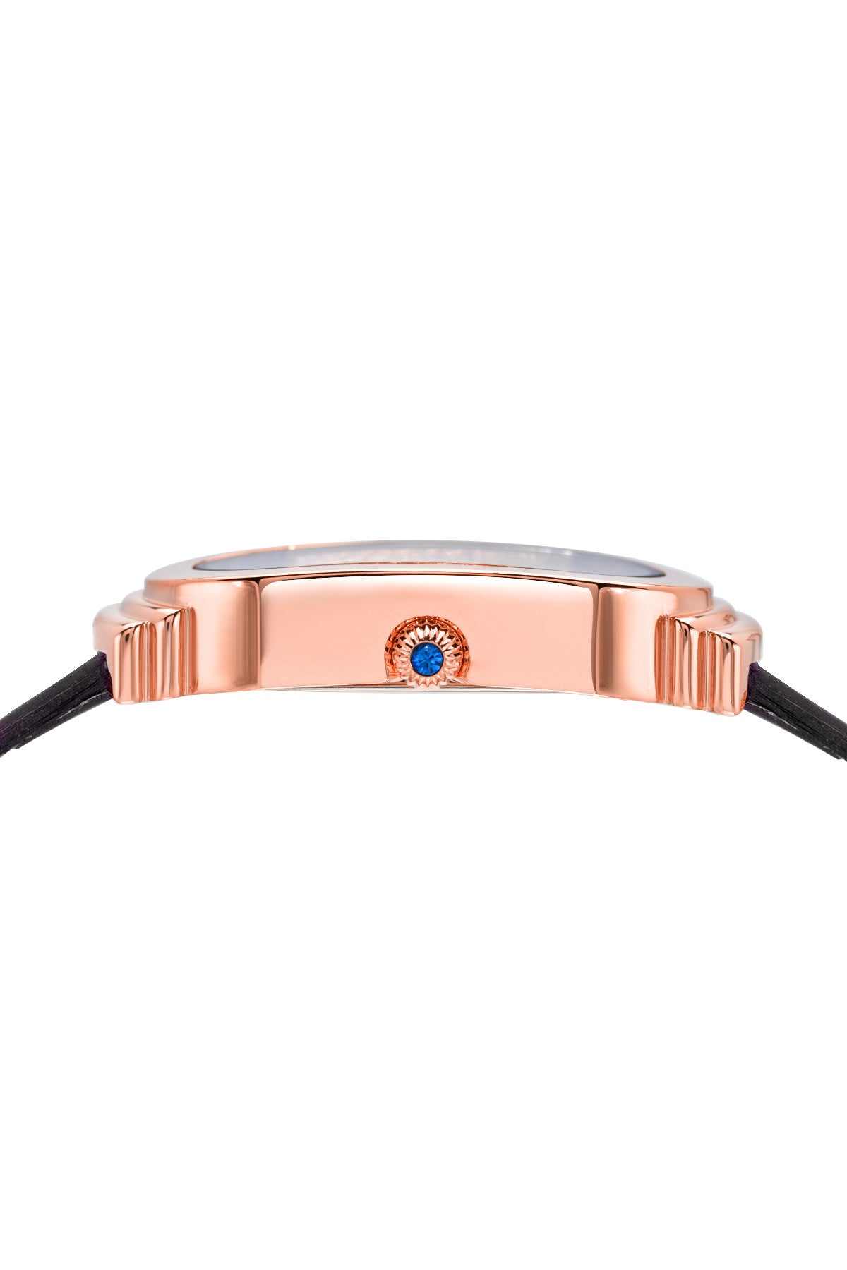 Porsamo Bleu Camille Luxury Women's Silk Covered Leather Watch, Rose, Black 972CCAL