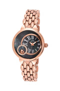 Porsamo Bleu Claire Luxury Diamond Women's Stainless Steel Watch, Rose, Black 722CCLS