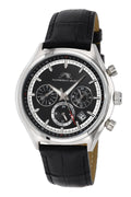 Porsamo Bleu Dylan Luxury Men's Watch, Genuine Leather Band, Black 871BDYL