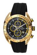 Porsamo Bleu Julien Luxury  Chronograph Men's Watch, Silicone Strap, Gold, Black 275BJUS