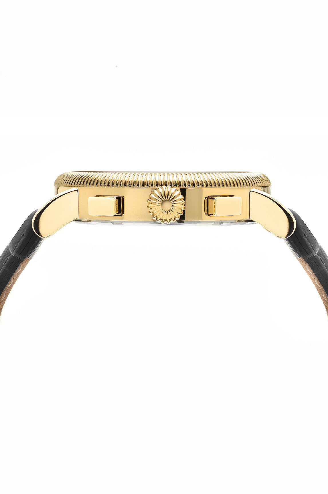 Porsamo Bleu Phileas Luxury Chronograph Men's Watch, Genuine Leather Band Gold, Black 472BPHL