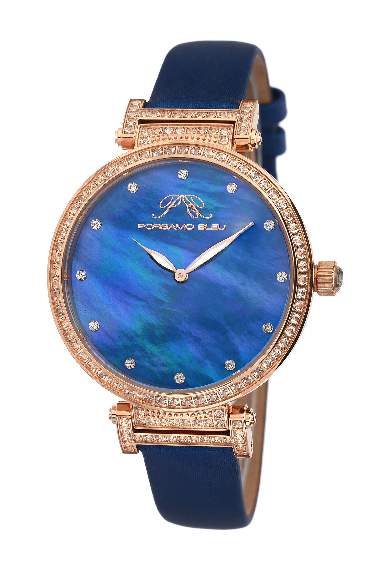 Porsamo Bleu Chantal Luxury Topaz Women's Watch, Satin Covered Genuine
